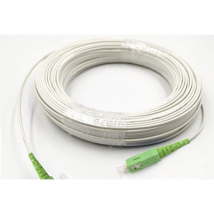 30 Mètres Câble à Fibre Optique pour Orange Livebox, SFR La Box Fibre