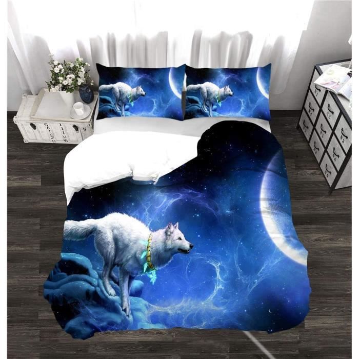 HOUSSE DE COUETTE LOUP<br> ÉCLATS DE PEINTURE main image 1