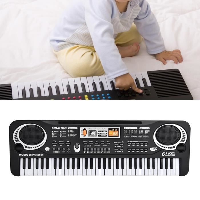 COSTWAY Piano pour Enfants de 3+ Ans avec 31 Touches,Tabouret,Microphone,  Effets Lumineux, 8 Tonalités,7 Rythmes, 45x23x45cm, Bleu - Cdiscount  Instruments de musique