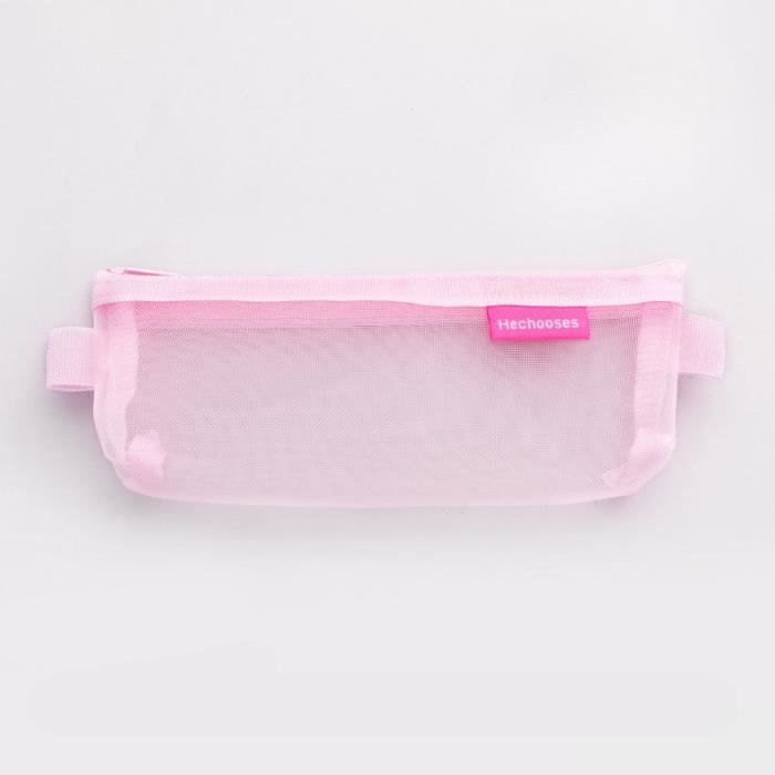 Trousse à Crayons Rose Avec Dentelle - Design Floral Mignon, Grande Capacité 22x9x5 Cm