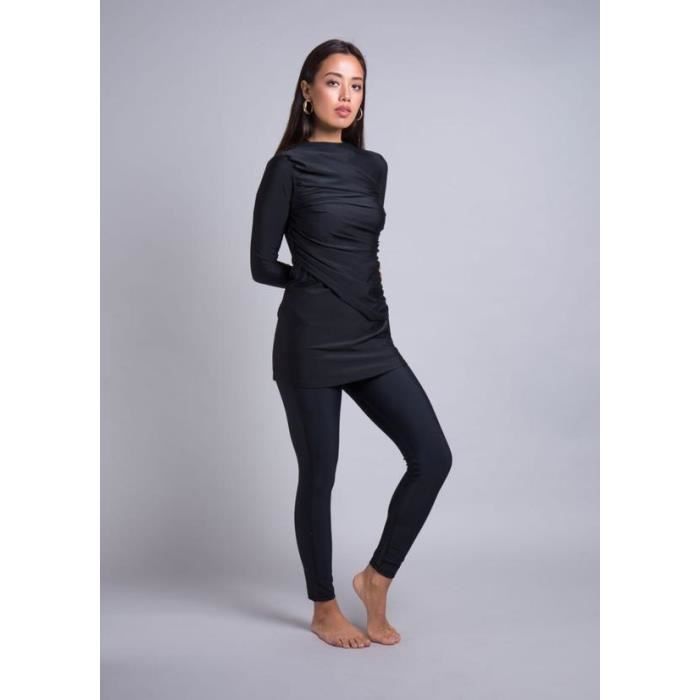 Noir XXL Maillot de Bain Musulman Modeste Burkini Couverture Complete Hijab 3 Pieces Cdiscount Maison