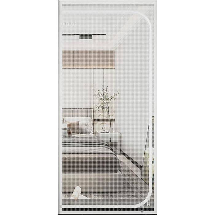 Moustiquaire - Rideau de porte anti-insectes - 85x205 cm - Blanc - Avec fermeture éclair