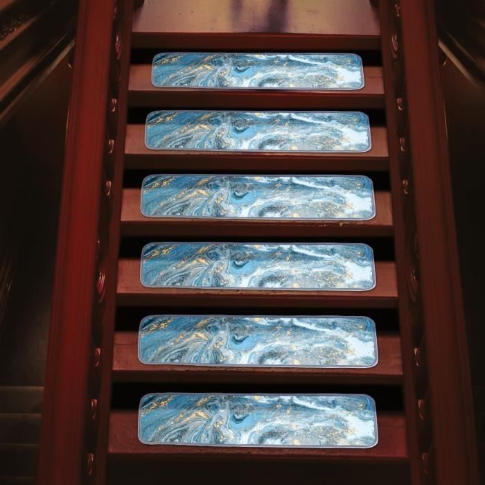 14 Bandes Antidérapantes Pour Escaliers - 20x30cm - Tapis Sécurité Pour Marches En Bois - Noir