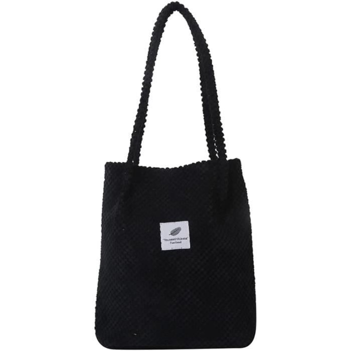 Sac à Bandoulière Femme En Velours Côtelé - Style Bohème Décontracté - Couleur Kaki - Dimensions 43x26x10 Cm - Sangle Réglable, Grande Capacité - Pour Quotidien, Voyage, école - 4