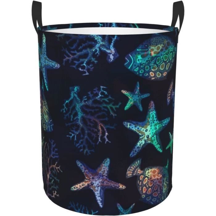 Panier à Linge Rond Pliable Imperméable – Poignées, Taille M (49,6x15,7 Cm), Pour Vêtements, Jouets, Couvertures