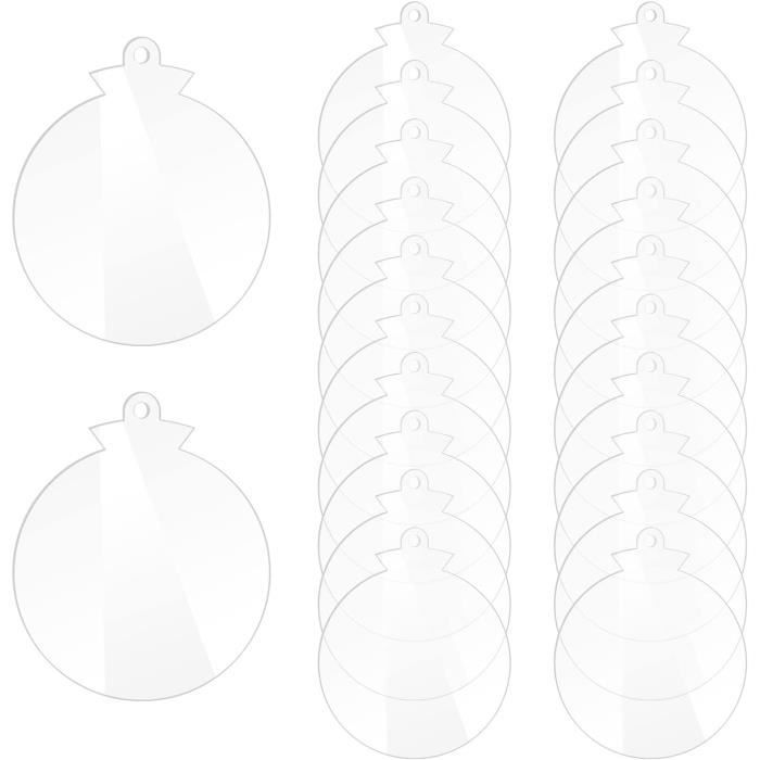 Niceram Disque Acrylique Rond - Disque Transparent Bricolage En Boule Neige  Vierge - Blancs Noël 2 Mm D'Épaisseur Avec Trou [u6875] - Cdiscount Maison
