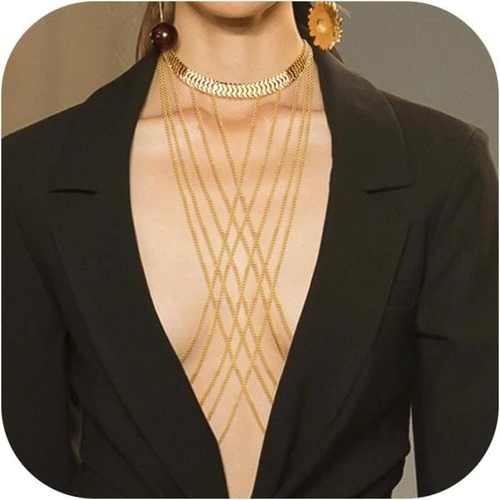 Chaîne Ventrale Bikini Or Avec Strass - Bijou De Corps, Vintage, Neuf Avec étiquettes, Taille Unique