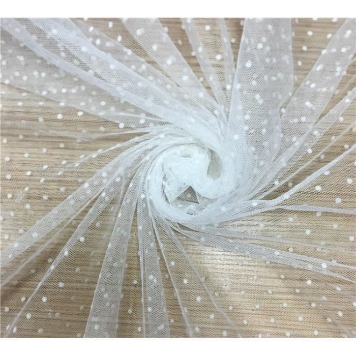 Tulle Maille Extensible Double Face - 50 Cm X 150 Cm (largeur) - Poids 70 G/m² - Pour Couture Créative