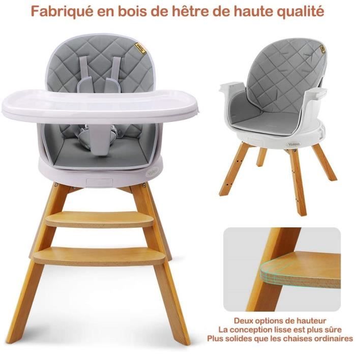 Chaise Haute Evolutive Bebe 4 En 1 Chaise Haute Bebe En Bois Chaise Haute Multifonctionnelle Pour Enfants Rotative A 360 Achat Vente Chaise Haute Cdiscount