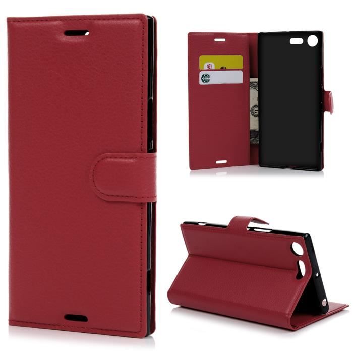 Étui Portefeuille Zanae Xperia 1 Rouge