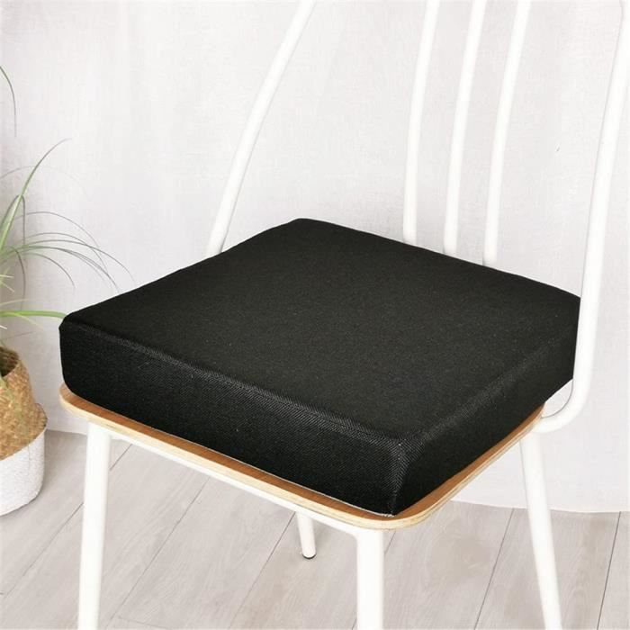Coussin De Siège Carré En Mousse Mémoire De Forme - Dimensions 50x50x8 Cm - Housse Amovible Lavable - Pour Chaise De Bureau, Jardin, Cuisine