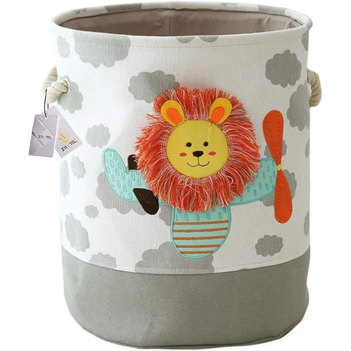 Fieans Panier De Rangement Enfant Hibou Gris - Grand Panier à Linge Pliable Motif Animal