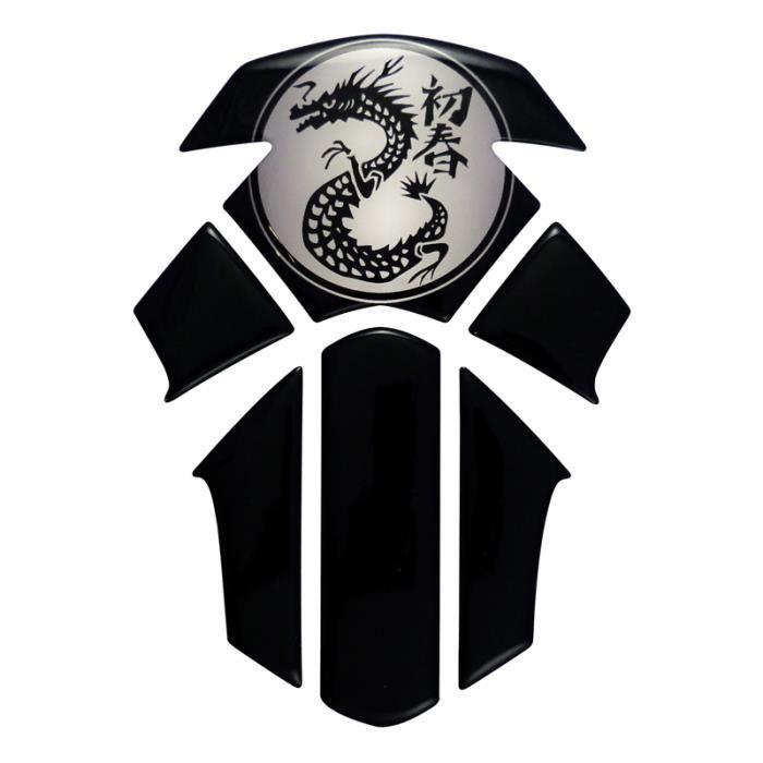 Protection Réservoir Adhésive 3D Moto Scorpion Noir 14x10,5 Cm - Résine Polyuréthane Transparente, Anti-Rayures