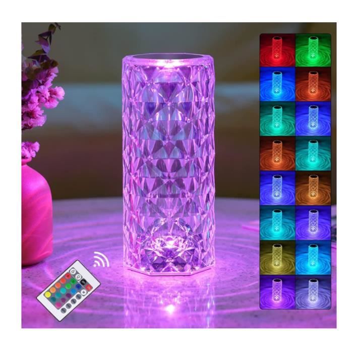 Lampe de bureau LED - Acrylique - Télécommande tactile - 16 couleurs - 4 modes