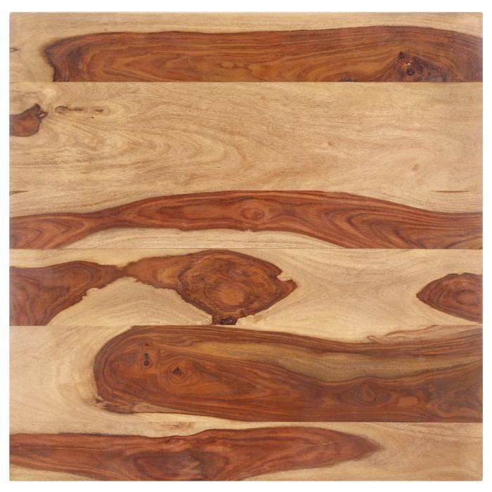 Plateau de table en bois massif 80x80 cm - Marron - Style Campagne - Verni