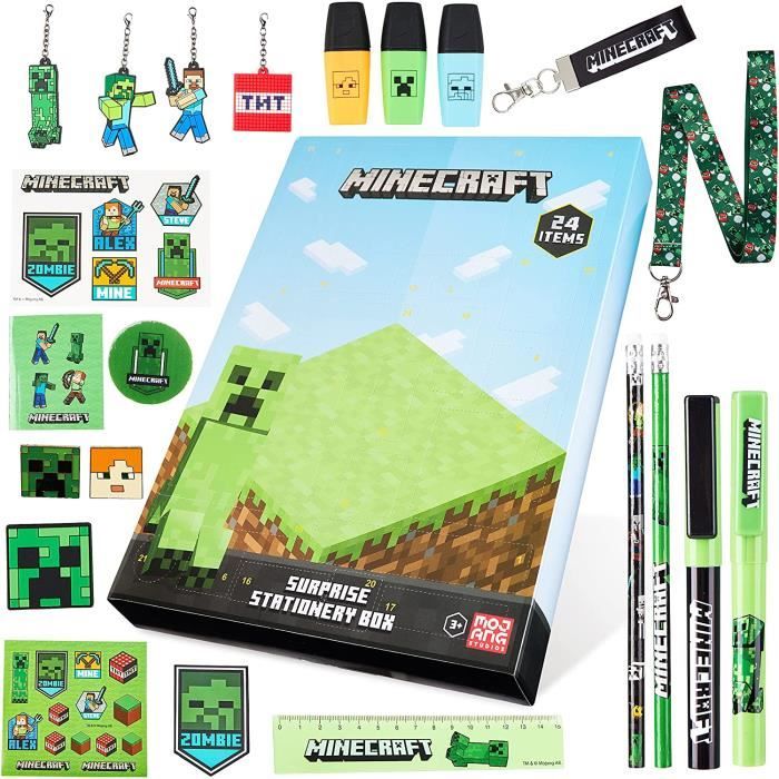 Minecraft Calendrier de L'avent 2021 - Advent Calendar Officiel - 24  Surprises Papeterie Enfant[550] - Cdiscount Maison