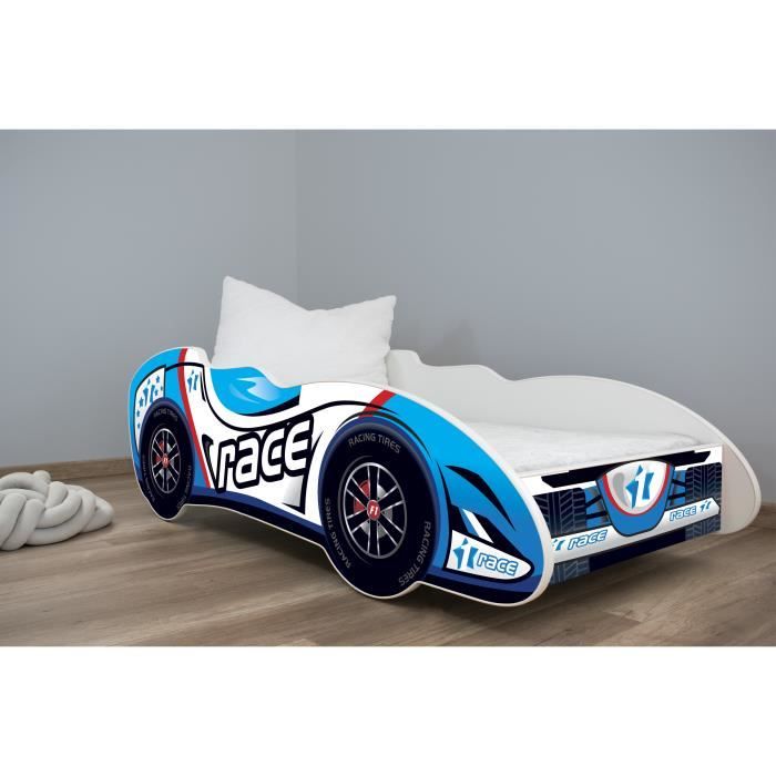 Topbeds Lit pour enfant Design voiture de course Matelas inclus Topbeds Lit pour enfant Design voiture de course Matelas inclus