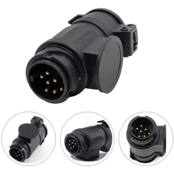 Adaptateur Remorque 13 Vers 7 Broches - Étanche - Pour Voiture Et Caravane - Facile à Installer