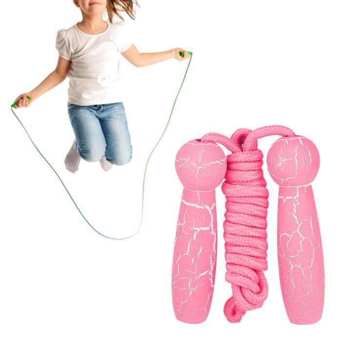 Corde à sauter longue poignée en bois, adaptée pour les enfants et