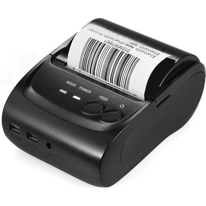 Imprimante Thermique Portable Bluetooth 58mm - Batterie 2000mAh, USB, Pour Tickets, étiquettes, Commerce - 3