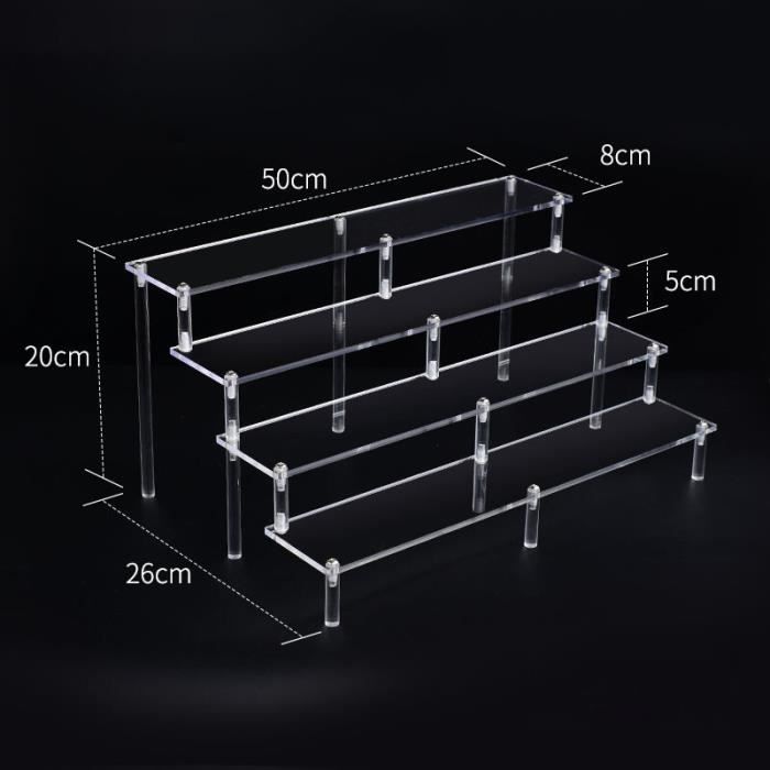 Présentoir De Cartes De Vœux à 4 Niveaux - Bambou Et Acrylique