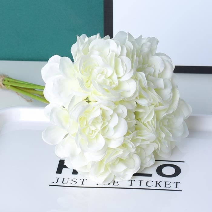 Blanche - Bouquet de pivoines artificielles en soie, 5 pièces, fausses  fleurs, hortensia, pour décorer la mai - Cdiscount Maison