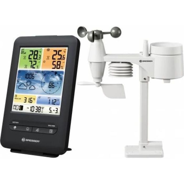 A Walaka Grande station météo avec pluviomètre Station Météo Thermomètre/Pluviomètre Indicateur/Baromètre 