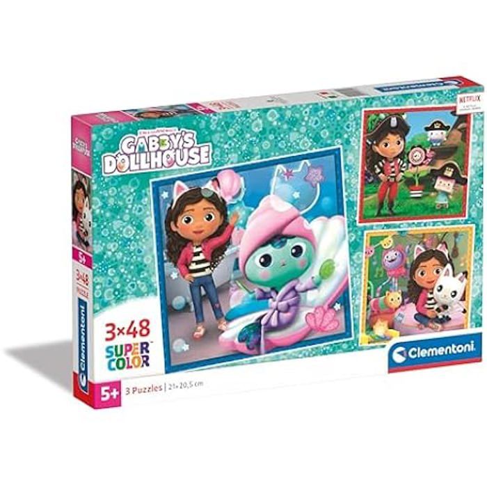 Puzzle Gabby'S Dollhouse Supercolor - Clementoni - 3x48 Pièces - Dessin ...