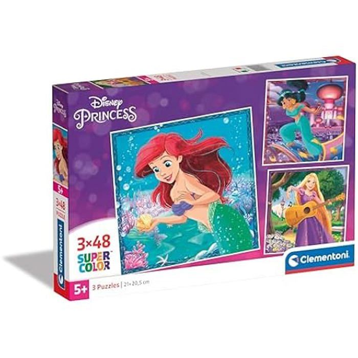 Puzzle Disney Princess Supercolor - Clementoni - 3x48 pièces - 5 ans ...
