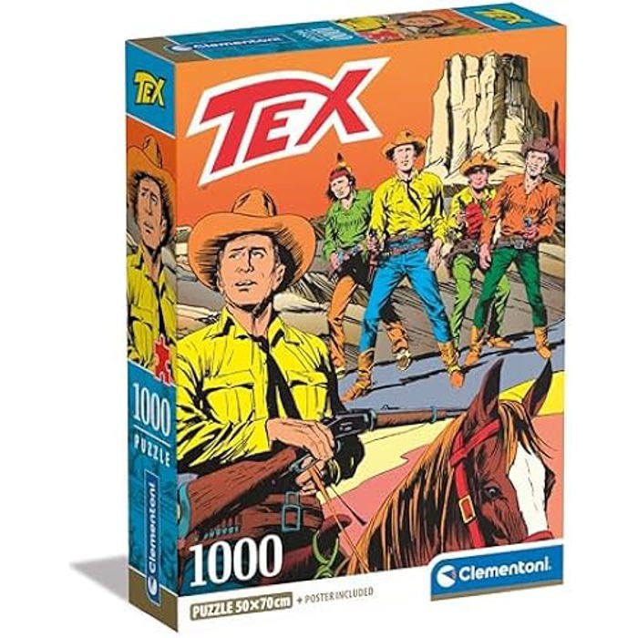 Puzzle Bande dessinée - Clementoni Tex - 1000 pièces - Illustrations dauteur - Verticale