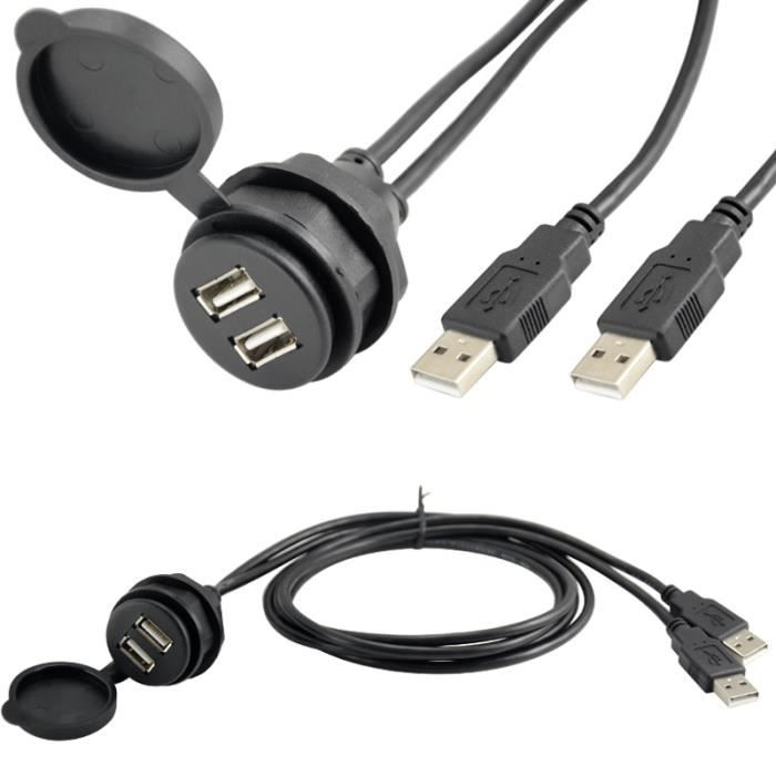 USB 2 voitures dash installation encastrée Un connecteur male à femelle