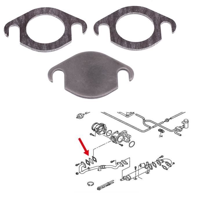 Kit Plaque Obturation Vanne EGR Avec Joints - Compatible Seat Galaxy TDI Et Autres Moteurs