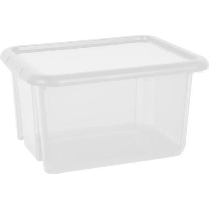 EDA PLASTIQUE Boîte de rangement Funny Box 30 L - Naturel - 44 x 36 x 25 cm  - Cdiscount Maison