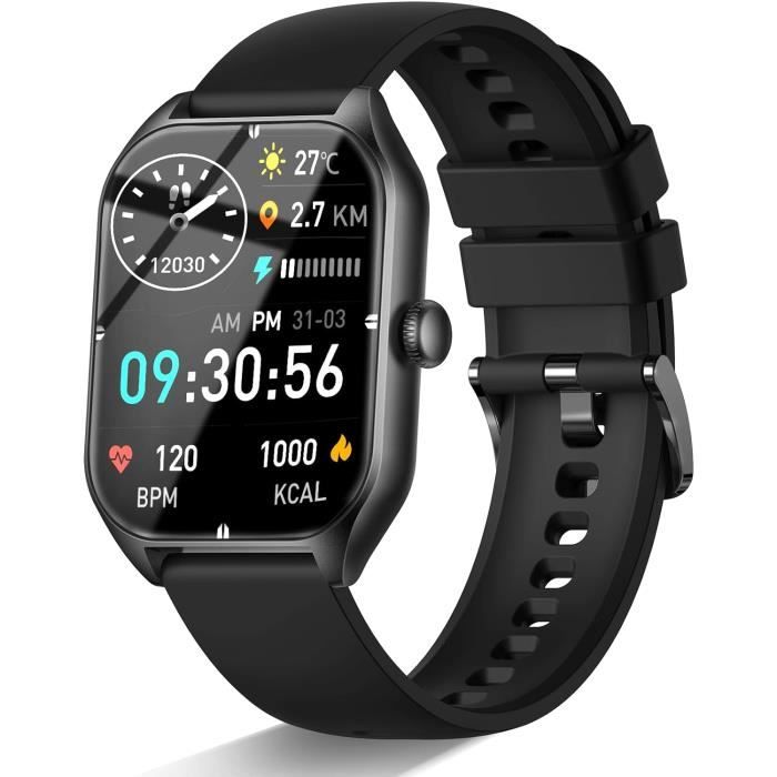 Montre Intelligente 1.83" HD Rose - Appel Bluetooth, Suivi Santé, 120 Sports Pour Femmes Et Hommes