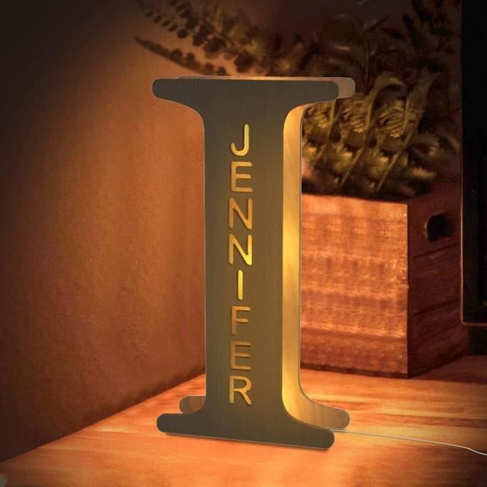 VEELU Lettres Lumières Personnalisés Prenom Alphabet Lumineux Lampe LED