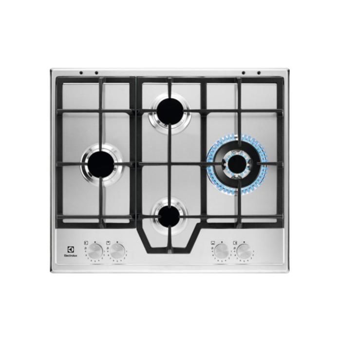 Table de cuisson gaz Electrolux Kgs64562Sx Steppower Avant Acier inoxydable