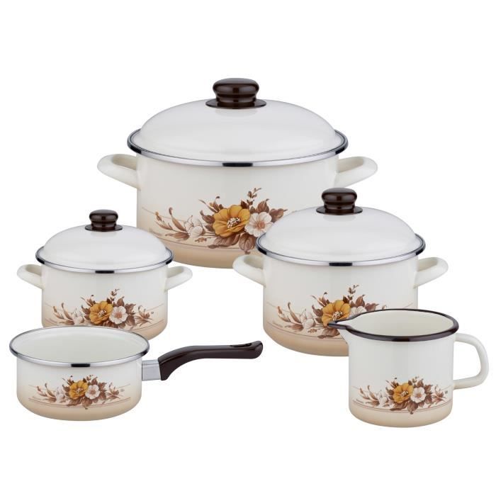 Cuit-vapeur émaillé Beige Elo - 1,8L, Sans Nickel, Compatible Induction