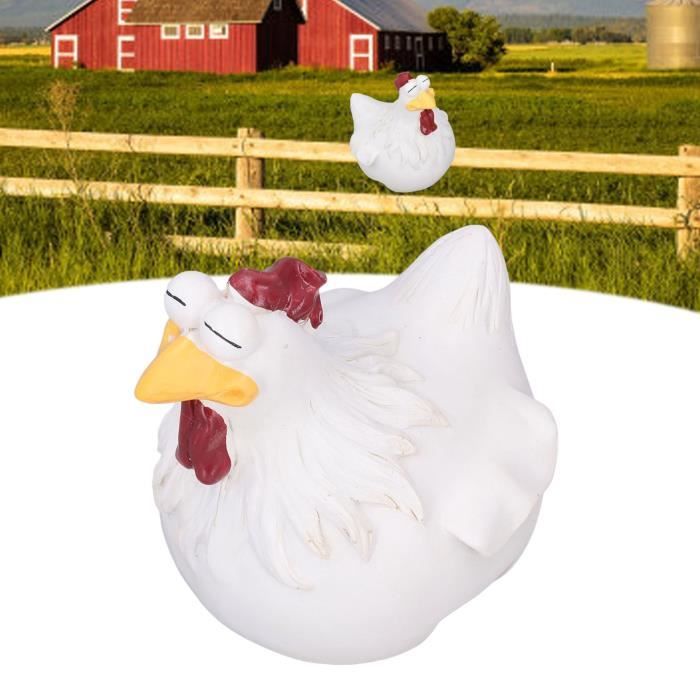 Décoration Jardin Poule En Métal - Piquet Décoratif Coq 31,5x17,4cm - Ornement Extérieur Résistant
