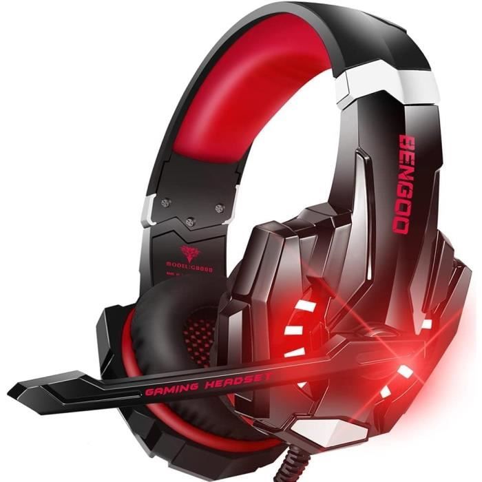 Casque Gaming Noir RGB LED, Casque Gamer avec Microphone Réglable Anti  Bruit, Stéréo Basse Pour Switch/PS4/PS5/Xbox/PC - KENUOS - Cdiscount  Informatique