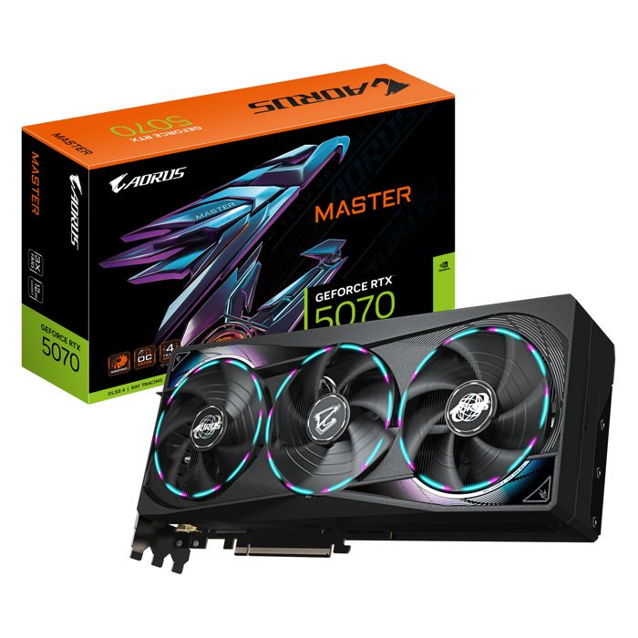 Carte Graphique - GIGABYTE - AORUS GeForce RTX 5070 Master - 12 Go GDDR7 - PCI-E 5.0 - Refroidissement WINDFORCE