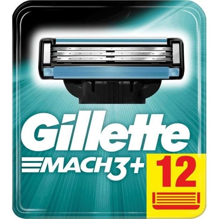 Gillette Mach3 Lames de Rasoir pour Homme/12 Recharges