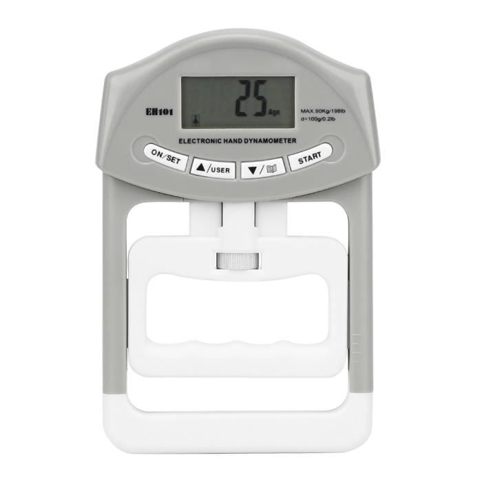 Dynamomètre Numérique Rechargeable - Mesure La Force De Préhension Jusqu'à 180kg - 19 Mémoires Utilisateurs, Idéal Pour Sportifs Et Rééducation