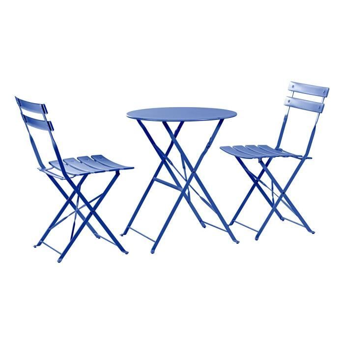 Ensemble bistro extérieur 1 table 2 chaises bois VOUNOT | Brico Cash