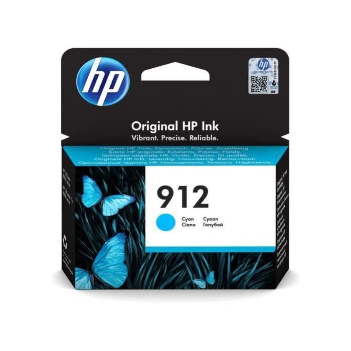 HP 912 Cartouche dencre cyan authentique (3YL77AE) pour HP OfficeJet 8010/Pro 8020