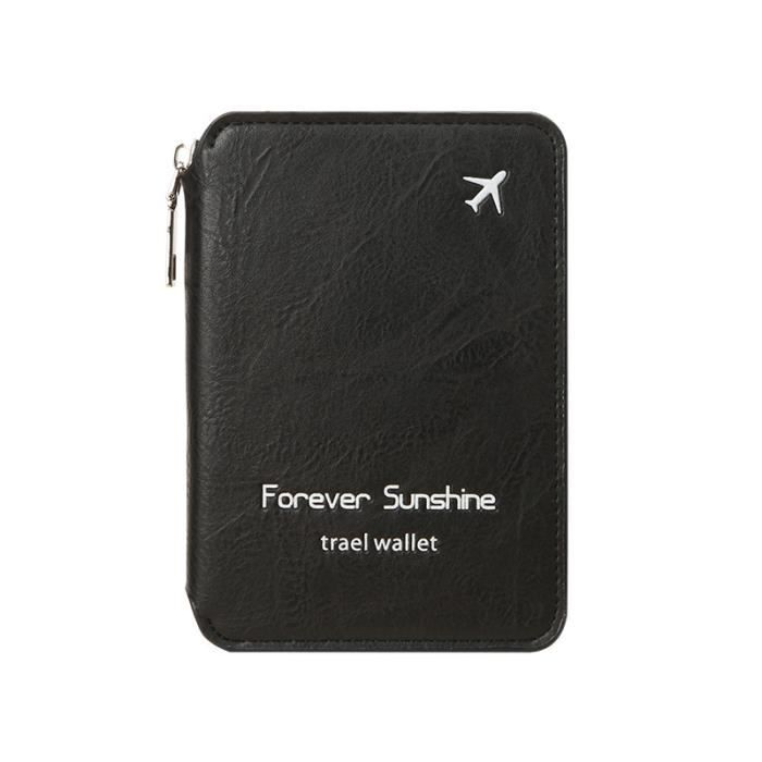 2 Pochettes Passeport PU Avec Protection RFID - ImpermÃ©able - Pour Cartes Billets Voyage - Inclut Ã©tiquettes Bagages