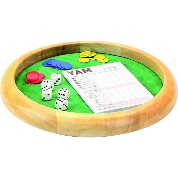 jeu de société - jeujura - piste de dés en bois yam 421 - enfant - mixte - 3 ans et plus