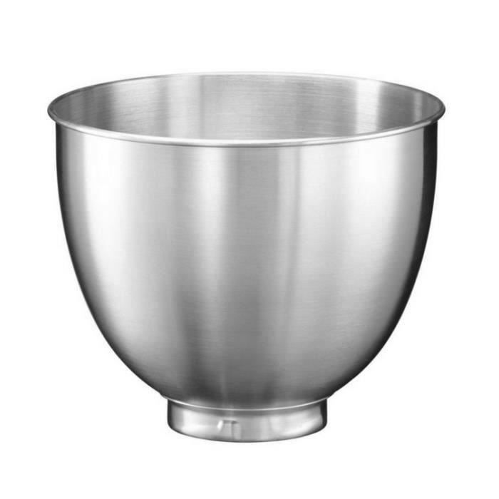 Bol de 3,3L en acier inoxydable pour KitchenAid Artisan Mini 5KSM3311X - sans poignée - gris