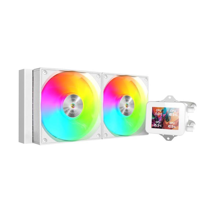 Refroidissement Liquide AIO – MARS GAMING – ML-VISION240 – Écran LCD 4:3 – 2x Ventilateurs ARGB – TDP 500W
