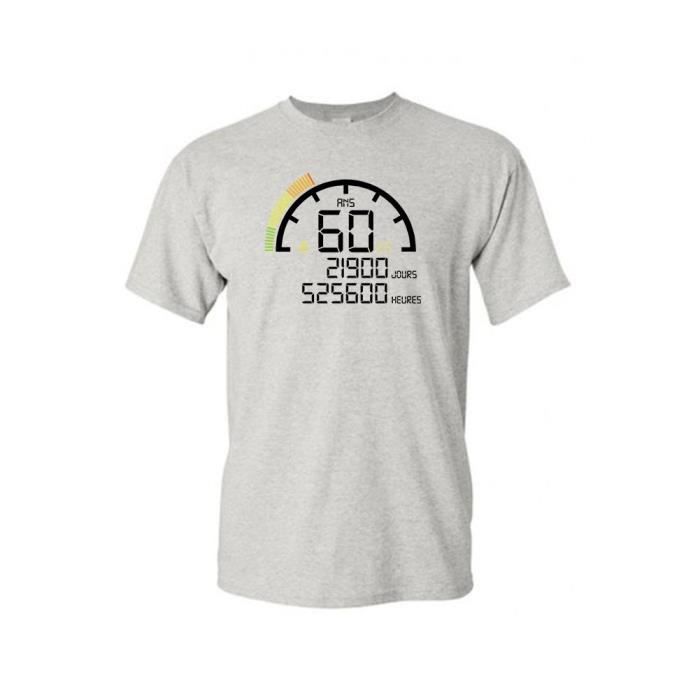 T Shirt Col Rond Anniversaire 60 Ans Compteur L Rouge Rouge Cdiscount Pret A Porter