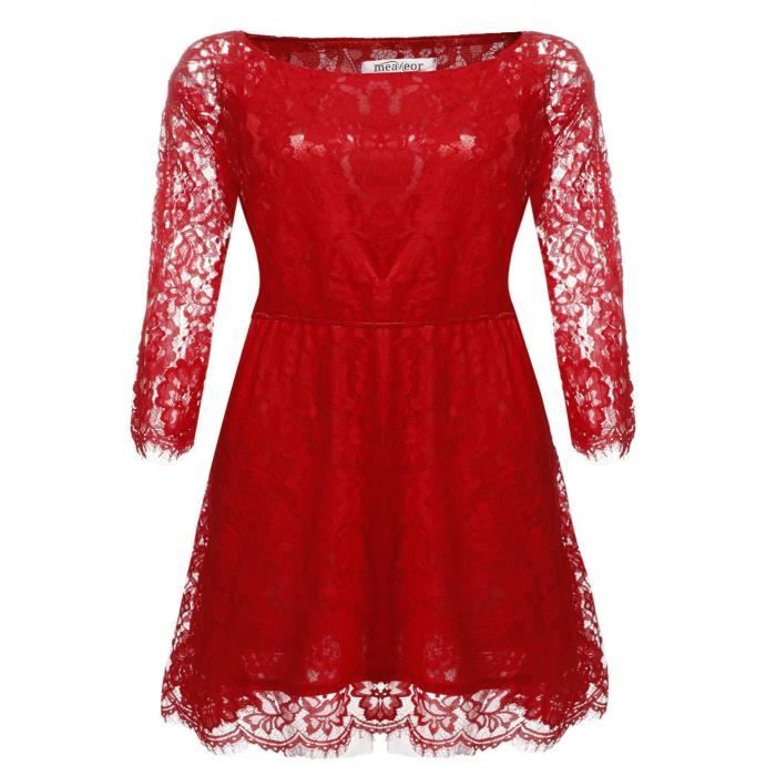 robe guipure rouge